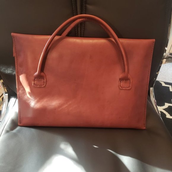 ScapeGrace Designs Brown Leather Laptop Briefcase - Picture 2 of 3